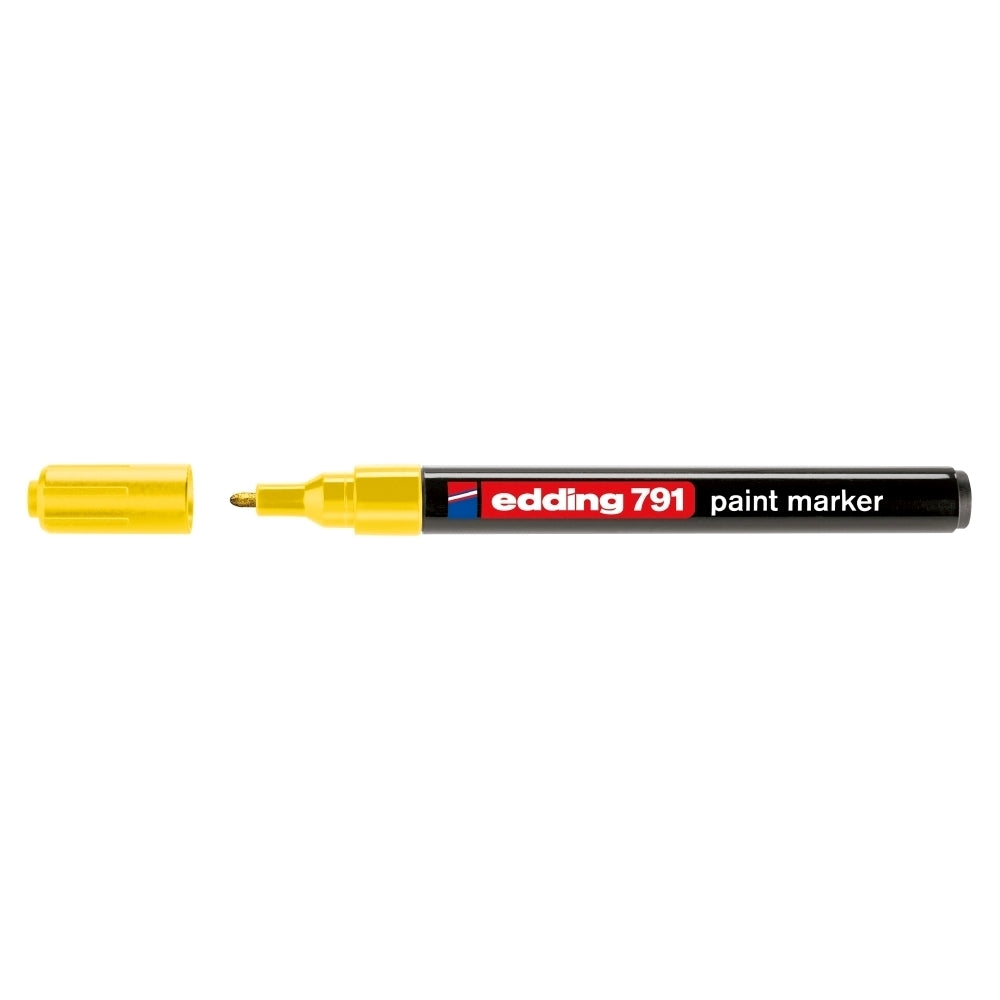 Marker permanent Edding 791, cu vopsea, corp plastic, varf rotund , 1-2 mm, galben Marker permanent Edding 791, cu vopsea, corp plastic, varf rotund , 1-2 mm, galben